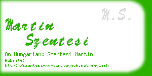 martin szentesi business card